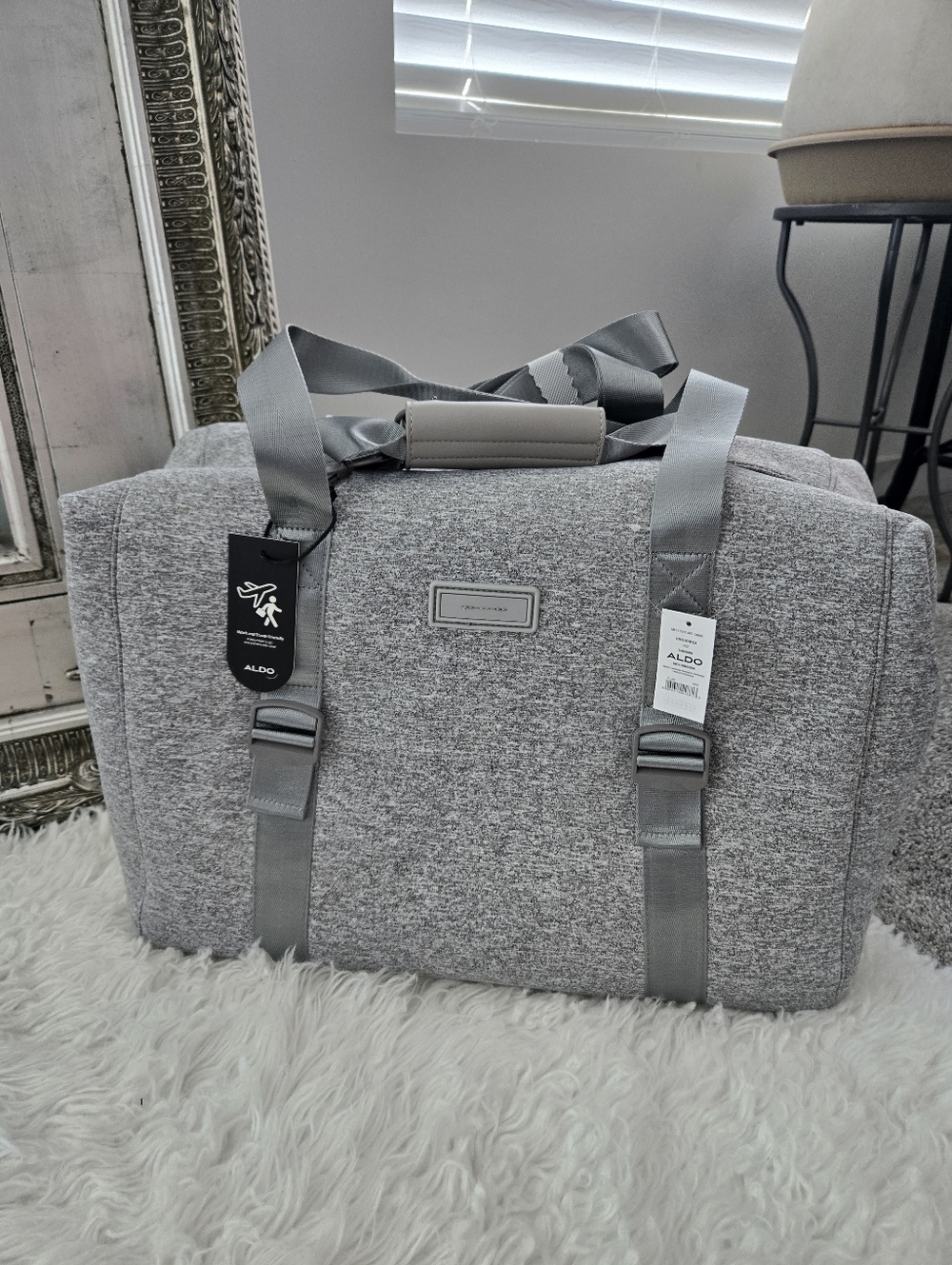 ALDO BRODDIE UNISEX - Weekend bag - Heathered Grey. One size. New.